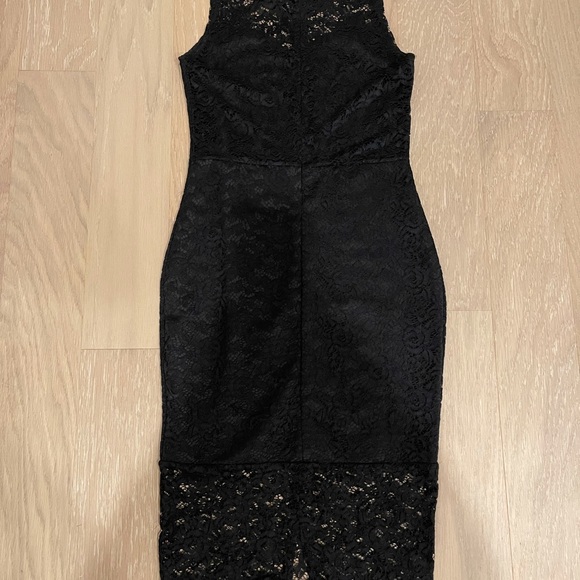 Midi Black lace dress zipper back - Picture 3 of 6